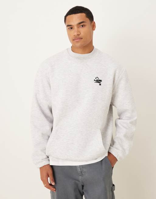 ASOS DESIGN - Felpa grigio mélange con stelline, 3 di 5