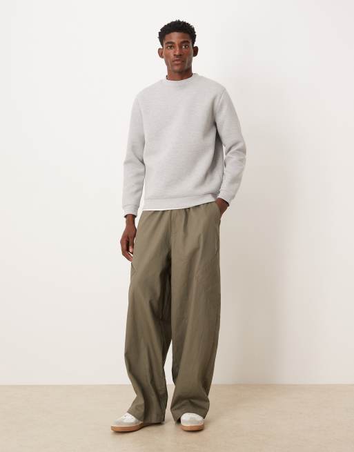 ASOS DESIGN - Felpa grigio mélange in tessuto stile scuba, 2 di 5