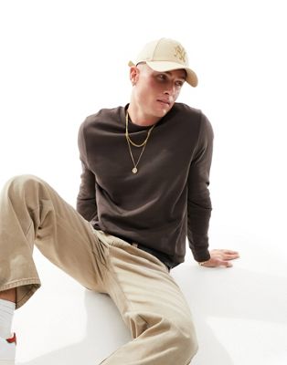 ASOS DESIGN sweatshirt in brown - ASOS Price Checker