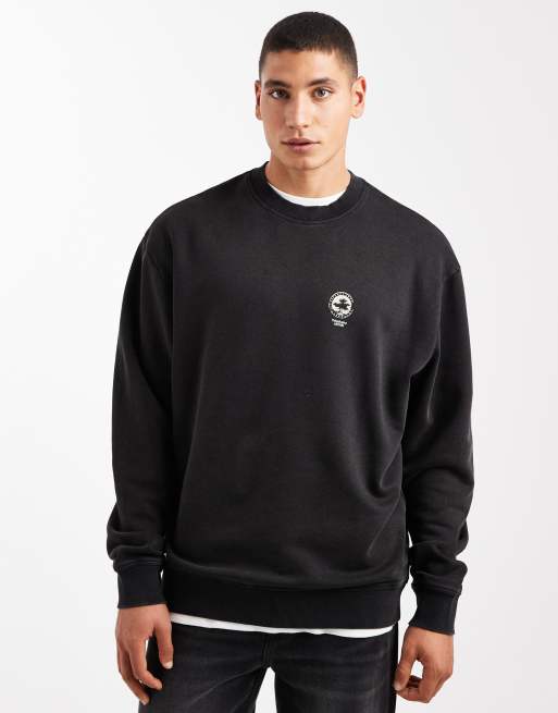 ASOS DESIGN - Felpa nera con stampa, 3 di 5