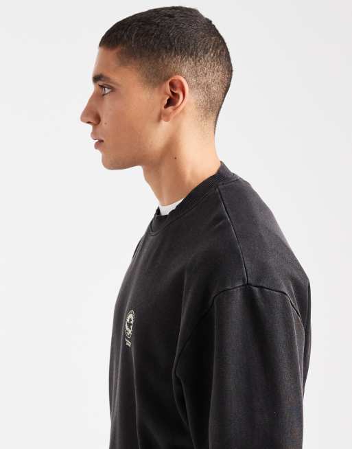 ASOS DESIGN - Felpa nera con stampa, 4 di 5