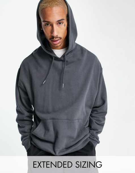 ASOS DESIGN - Felpa nera slavata con cappuccio - view 1