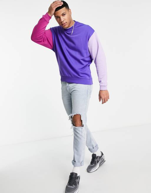 Asos Donna Abbigliamento Maglioni e cardigan Felpe e hoodies Felpe Felpa con cappuccio oversize colorblock 
