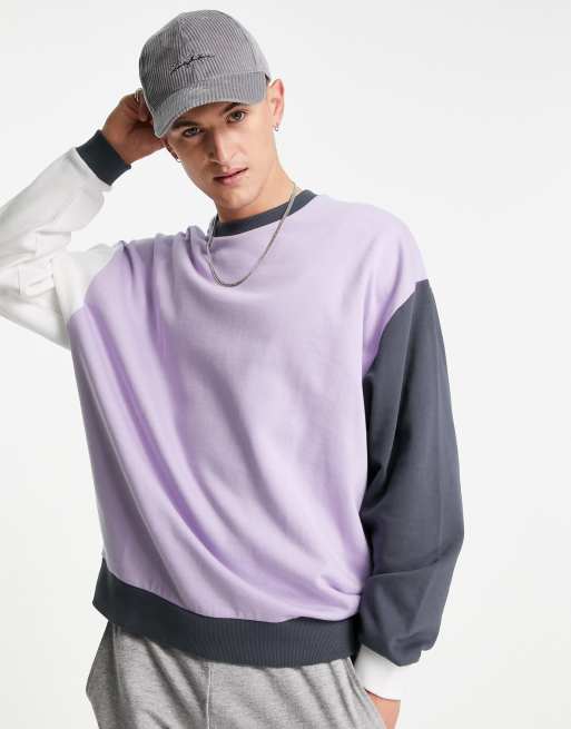ASOS DESIGN - Felpa oversize color block