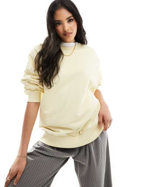 ASOS DESIGN - Felpa oversize color limone slavato