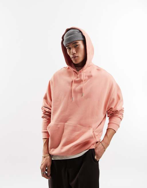 ASOS DESIGN - Felpa oversize con cappuccio arancione pastello