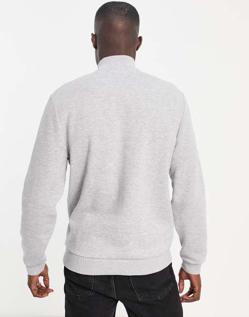 ASOS DESIGN - Felpa oversize con zip corta grigio mélange, 2 di 4