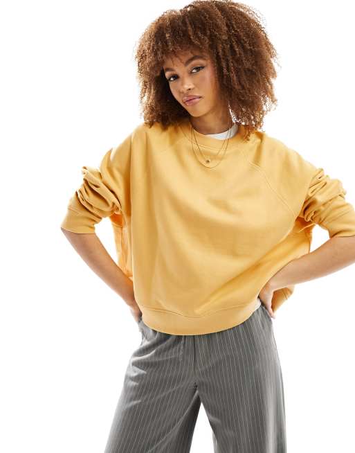 ASOS DESIGN - Felpa oversize gialla con dettagli raglan