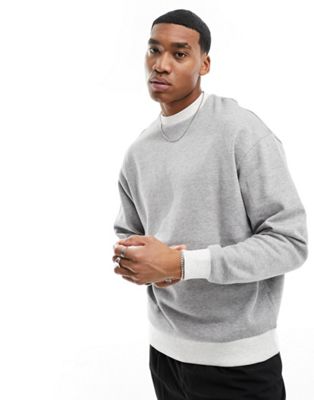 ASOS DESIGN oversized crew neck sweatshirt in grey marl - ASOS Price Checker