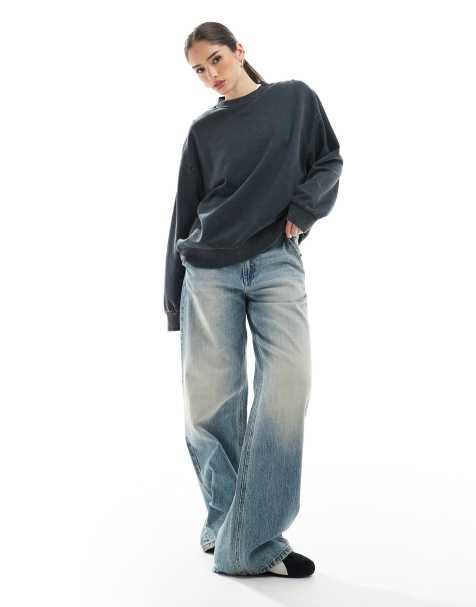 ASOS DESIGN - Felpa oversize grigio antracite slavato - view 1