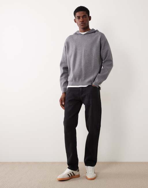 ASOS DESIGN - Felpa oversize in maglia grigia con cappuccio, 2 di 5