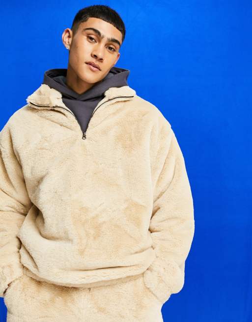 Asos Design Felpe Color Crema ASOS DESIGN Felpa Oversize In