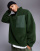 ASOS DESIGN - Felpa oversize in pile verde scuro con zip corta e tasca sul petto - view 1