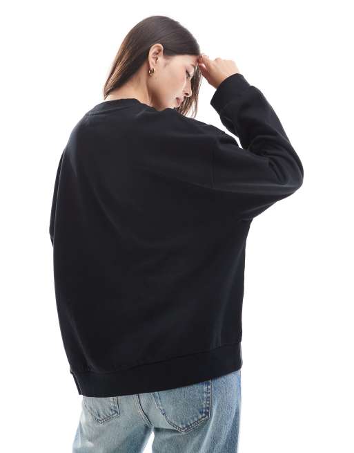ASOS DESIGN - Felpa oversize nera con stampa "New York" e di fiori, 4 di 4