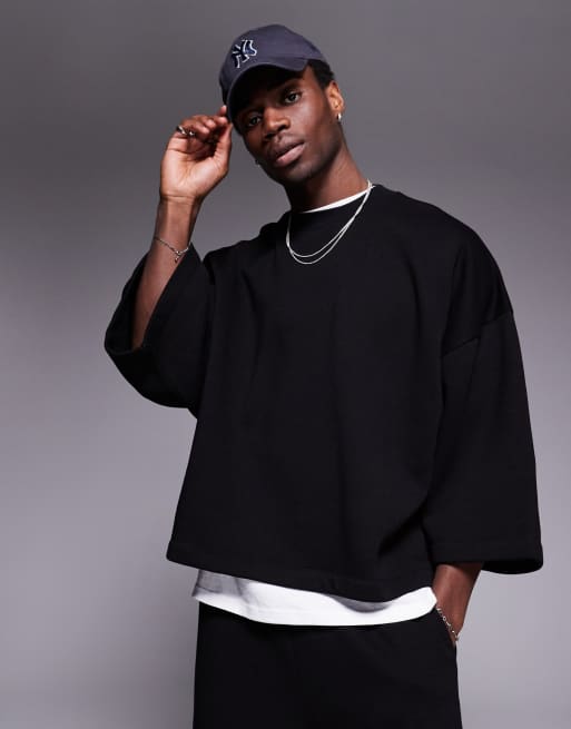ASOS DESIGN - Felpa oversize nera in coordinato