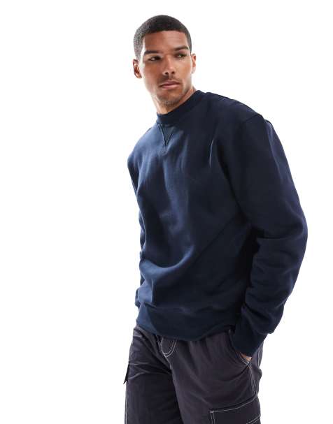 ASOS DESIGN - Felpa oversize premium pesante blu navy 400 gsm - view 1