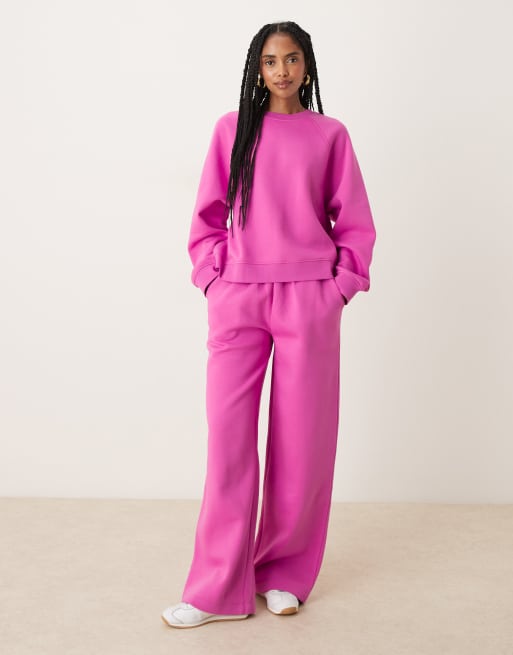 ASOS DESIGN - Felpa oversize rosa con interno spazzolato e maniche raglan, 2 di 4