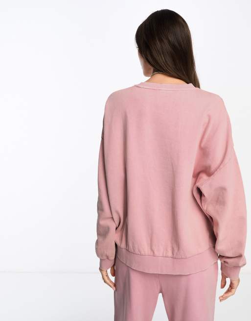 ASOS DESIGN - Felpa oversize rosa slavato in coordinato, 4 di 4