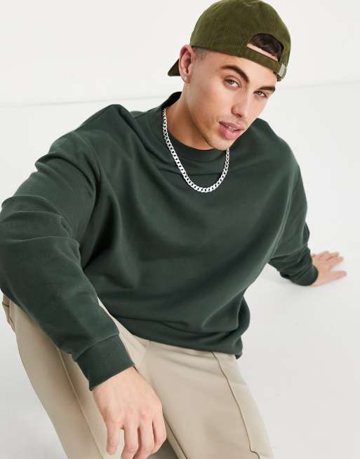 ASOS DESIGN - Felpa oversize verde scuro