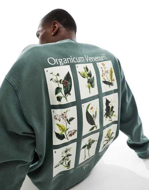 ASOS DESIGN - Felpa oversize verde slavato con stampa fotografica sul retro