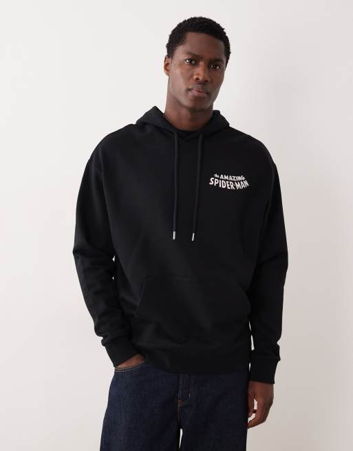 ASOS DESIGN - Felpa oversize vestibilità comoda nera con stampa di Spiderman, 3 di 5