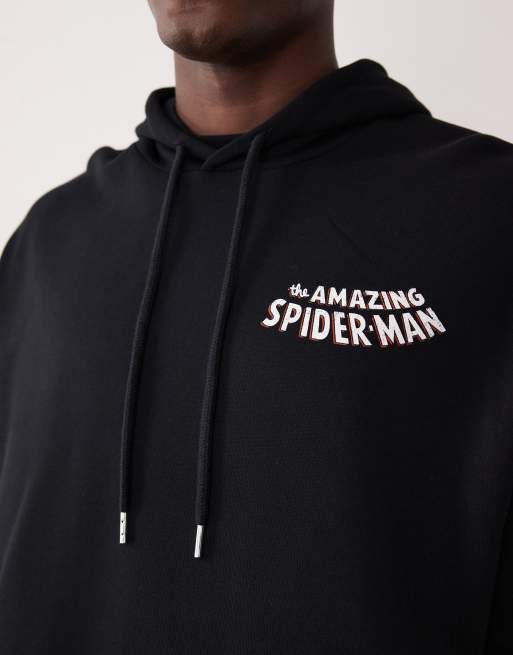 ASOS DESIGN - Felpa oversize vestibilità comoda nera con stampa di Spiderman, 5 di 5