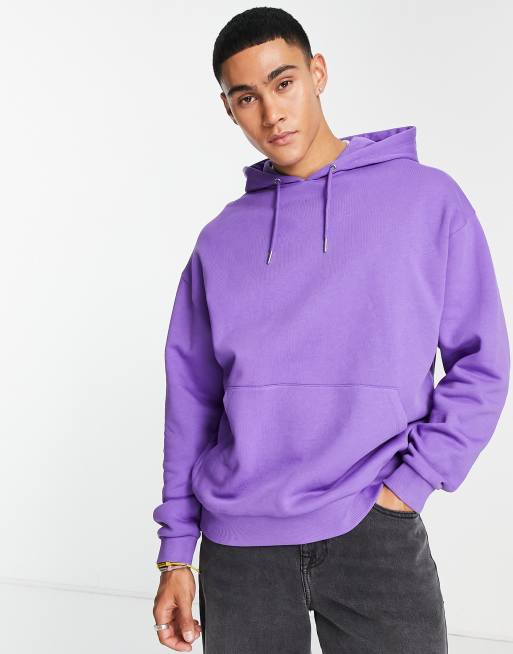 ASOS DESIGN - Felpa oversize viola acceso con cappuccio