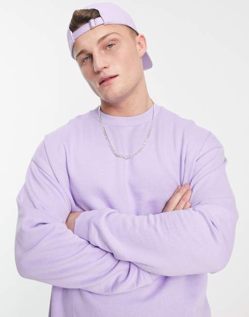 ASOS DESIGN - Felpa oversize viola pastello