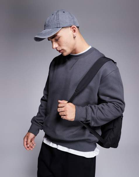 ASOS DESIGN - Felpa premium oversize pesante da 400 g/m² nero slavato - view 1