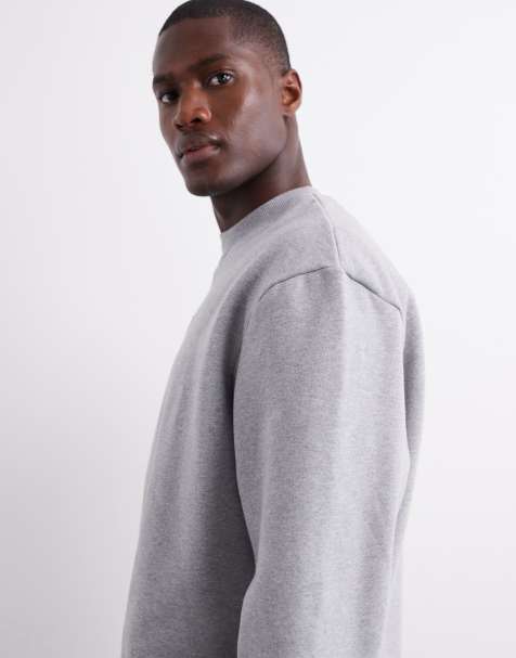 ASOS DESIGN - Felpa premium oversize pesante da 400 gsm grigio mélange - view 1