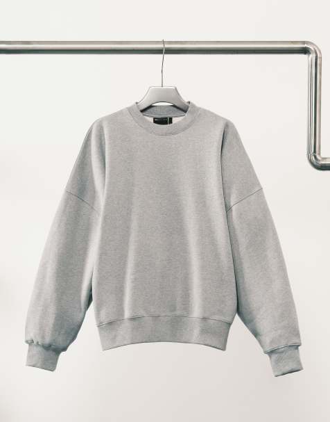 ASOS DESIGN - Felpa premium super oversize in tessuto pesante da 400 g/m² grigio mélange - view 1