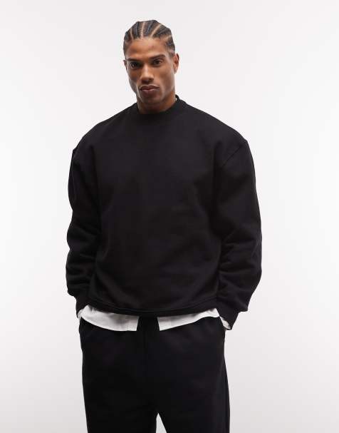 ASOS DESIGN - Felpa premium super oversize in tessuto pesante nero da 400 g/m² - view 1