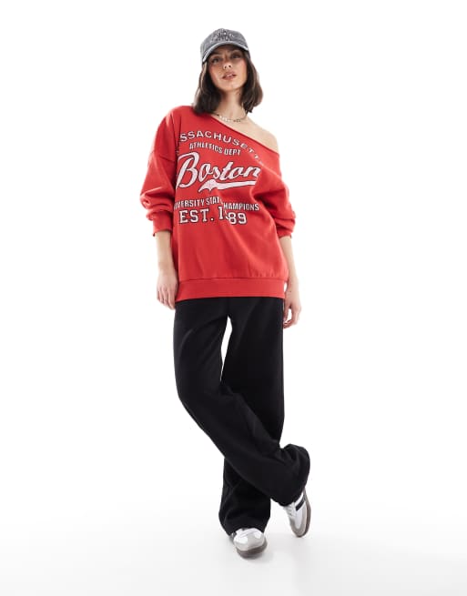 ASOS DESIGN Felpa rossa con grafica 