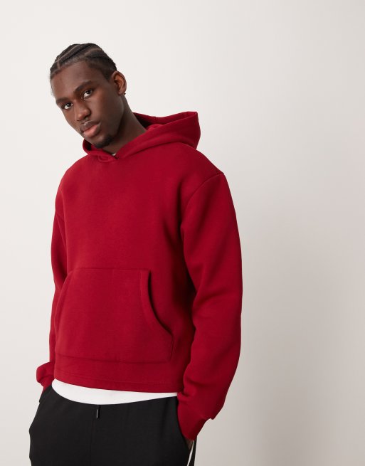 ASOS DESIGN Felpa rossa oversize con cappuccio