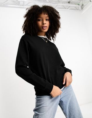 ASOS DESIGN slim sweatshirt in black - ASOS Price Checker