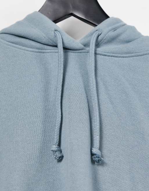 ASOS DESIGN - Felpa squadrata con cappuccio e maniche ad ali di pipistrello verde-azzurro, 3 di 4
