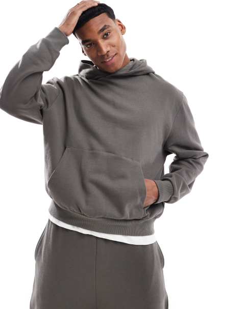 ASOS DESIGN - Felpa squadrata oversize con cappuccio verde scuro - view 1