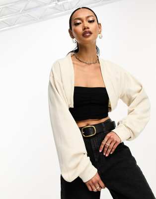 ASOS DESIGN - Felpa stile coprispalle color crema
