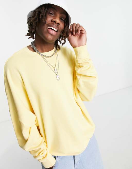ASOS DESIGN - Felpa super oversize, colore giallo