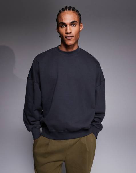 ASOS DESIGN - Felpa super oversize premium in tessuto pesante da 400 g/m² grigio antracite - view 1