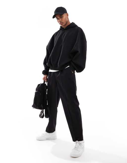 ASOS DESIGN - Felpa ultra oversize nera con cappuccio, 4 di 4