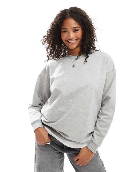 ASOS DESIGN - Felpa vestibilità classica grigio mélange