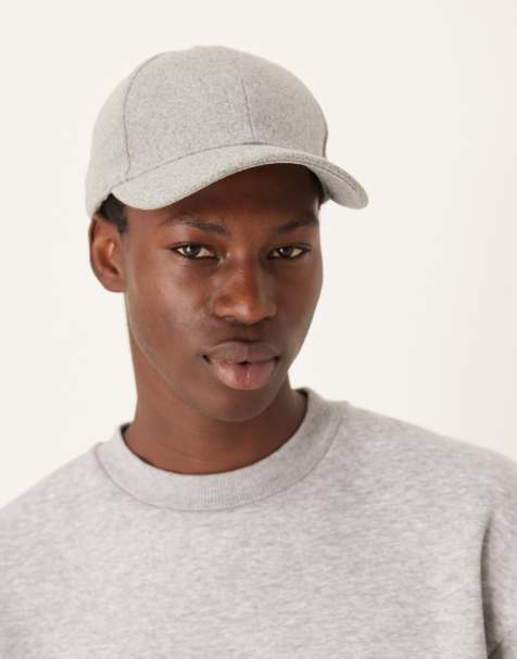 ASOS DESIGN felt baseball cap in grey - view 1