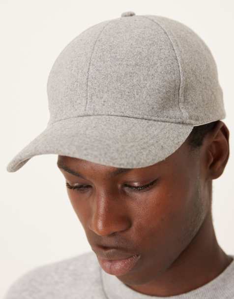 ASOS DESIGN felt baseball cap in grey - view 2