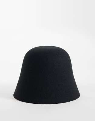 Asos Design Felt Bucket Hat In Black