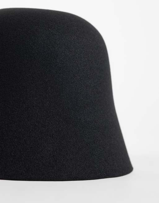 ASOS DESIGN felt bucket hat in black, 2 of 3