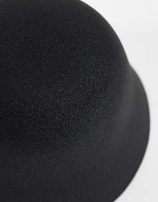ASOS DESIGN felt bucket hat in black, 3 of 3