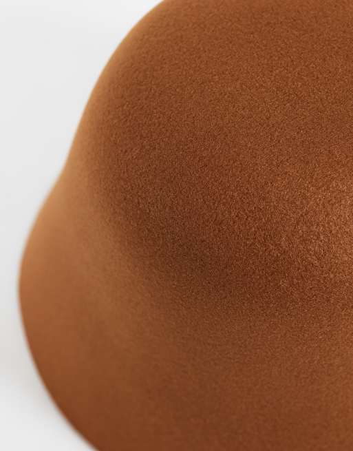 ASOS DESIGN felt bucket hat in dark tan, 3 of 3