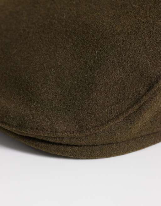 ASOS DESIGN felt flat cap in khaki, 2 of 3