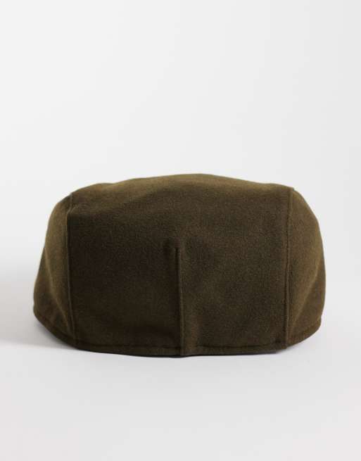 ASOS DESIGN felt flat cap in khaki, 3 of 3